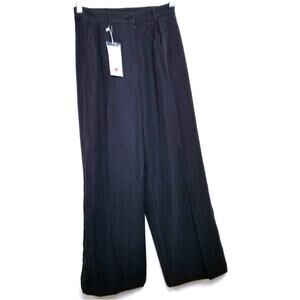 NWT's -Funyyzo Women's Black Elastic Back Waist Zipper Pleated Pockets Size M